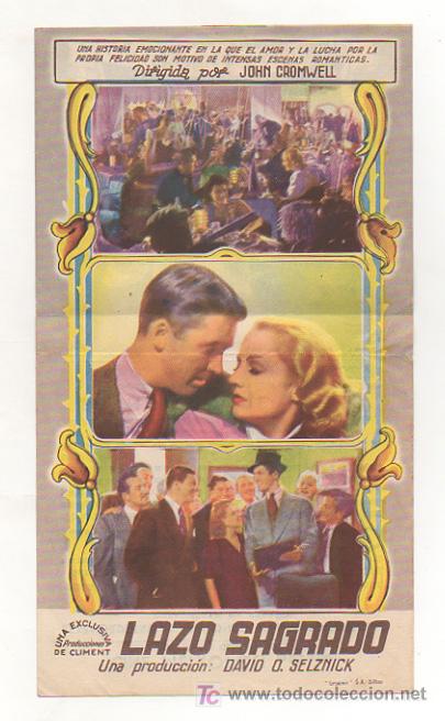 Cine: LAZO SAGRADO. CINE METROPOLI. (PROGRAMA DOBLE). - Foto 2