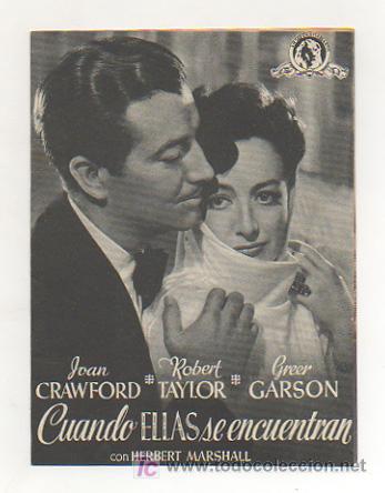 Cine: CUANDO ELLAS SE ENCUENTRAN. CINE CENTRO VILASAN&Eacute;S. 1945. (PROGRAMA DOBLE). - Foto 1
