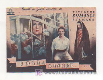 Cine: ROSA DE SANGRE. CINE CENTRO VILASAN&Eacute;S. 1944. (PROGRAMA DOBLE). - Foto 1