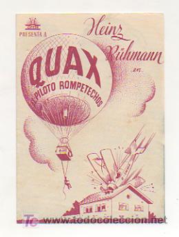 Cine: QUAX, EL PILOTO ROMPETECHOS. CINE CENTRO VILASAN&Eacute;S. 1944. (PROGRAMA DOBLE).