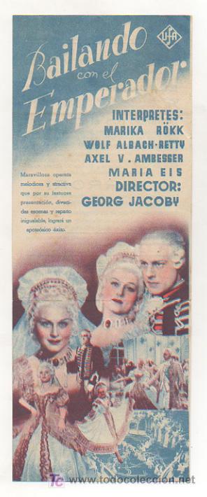 Cine: BAILANDO CON EL EMPERADOR. CINE METROPOLI. 1944. (PROGRAMA DOBLE).