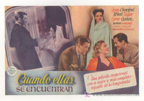 Cine: CUANDO ELLAS SE ENCUENTRAN. CINE CENTRO VILASAN&Eacute;S. 1945. (PROGRAMA DOBLE). - Foto 2