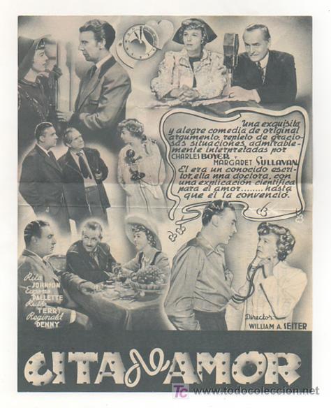 Cine: CITA DE AMOR. CINE METR&Oacute;POLI. 1944. (PROGRAMA DOBLE) - Foto 2