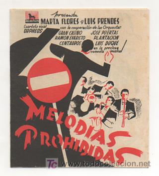 Kino: MELODIAS PROHIBIDAS. CINE CASAL POPULAR. (PROGRAMA DOBLE)