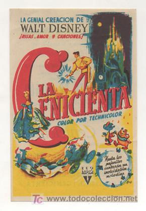 Cine: LA CENICIENTA. CINE CENTRO VILASAN&Eacute;S. 1953. - Foto 1