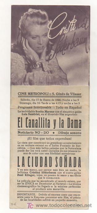 Cine: LA CIUDAD SO&Ntilde;ADA. CINE METR&Oacute;POLI. 1944.  (PROGRAMA DOBLE) - Foto 2