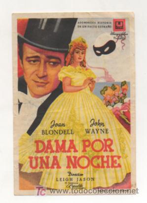 Kino: DAMA POR UNA NOCHE. CINE METROPOL. 1946.