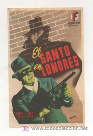 Kino: EL SANTO EN LONDRES. CINE CENTRO VILASAN&Eacute;S. 1945.