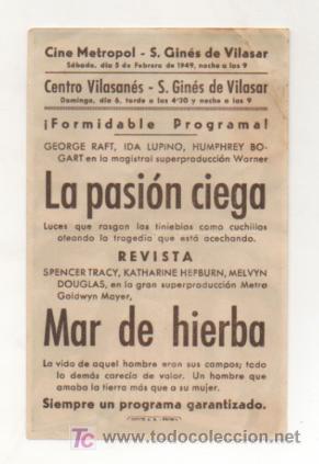 Cine: MAR DE HIERBA. CINE METROPOL. 1949. - Foto 2