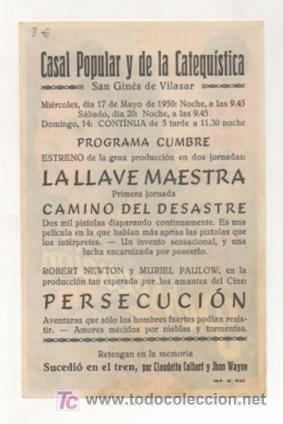 Cine: PERSECUCI&Oacute;N. CINE CASAL POPULAR. 1950. - Foto 2