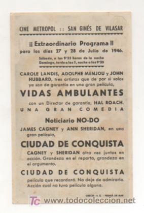 Cine: CIUDAD DE CONQUISTA. CINE METROPOL. 1946. - Foto 2