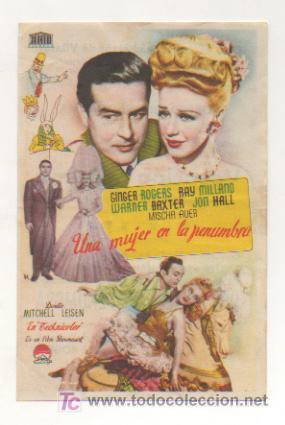 Kino: UNA MUJER EN LA PENUMBRA. CINE METROPOL. 1949.