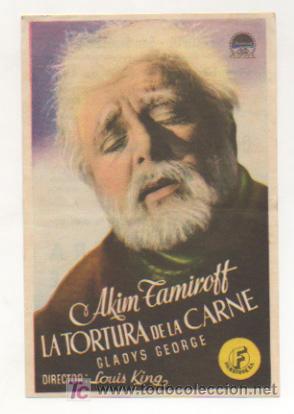 Kino: LA TORTURA DE LA CARNE. CINE METROPOL. 1946.