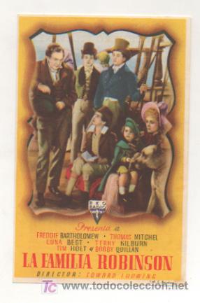 Cine: LA FAMILIA ROBINSON. CINE CENTRO VILASAN&Eacute;S. 1944.