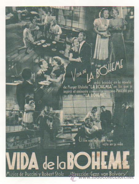 Cine: VIDA DE LA BOHEME. CINE METR&Oacute;POLI. 1940. (PROGRAMA DOBLE) - Foto 2