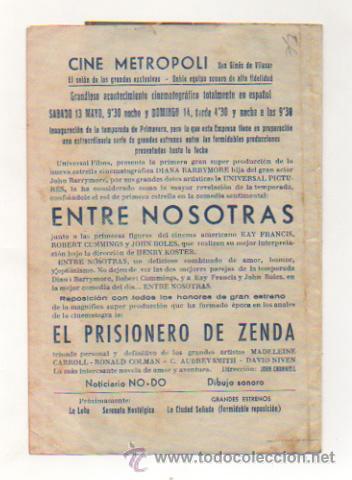 Cine: ENTRE NOSOTRAS. CINE METROPOLI. (PROGRAMA DOBLE). - Foto 3