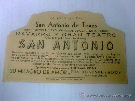 Cine: FOLLETO DE MANO, SAN ANTONIO - Foto 2
