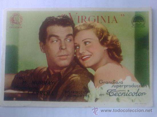  Foglietti di film di film antichi di cinema: VIRGINIA