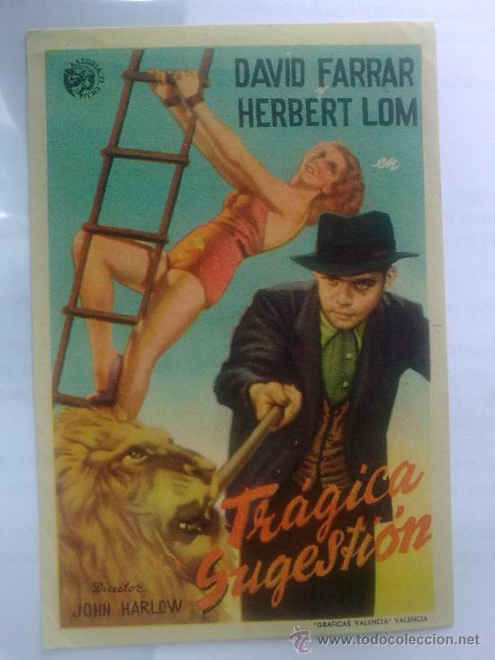 Cine: FOLLETO DE MANO, TRAGICA SUGESTION