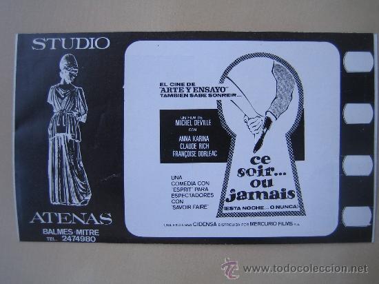 Cinema: esta noche o nunca - folleto de mano triple local del estreno