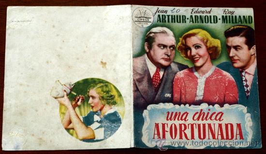 Cine: UNA CHICA AFORTUNADA - con impreso al dorso - - Foto 1