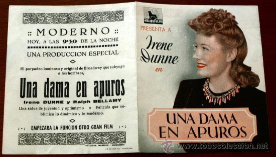Cine: UNA DAMA EN APUROS - con impreso al dorso - - Foto 1