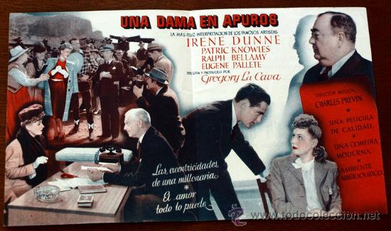 Cine: UNA DAMA EN APUROS - con impreso al dorso - - Foto 2