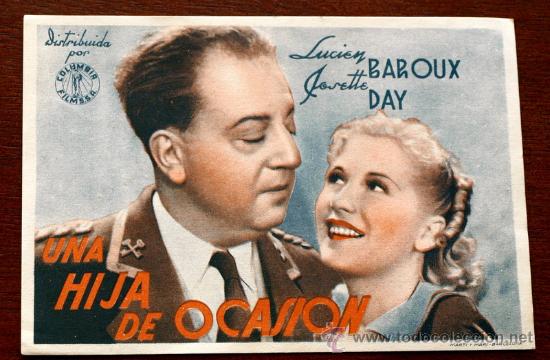 Foglietti di film di film antichi di cinema: UNA HIJA DE OCASI&Oacute;N - sin impreso al dorso -