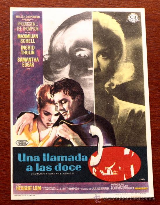 Cinema: UNA LLAMADA A LAS DOCE - con impreso al dorso -