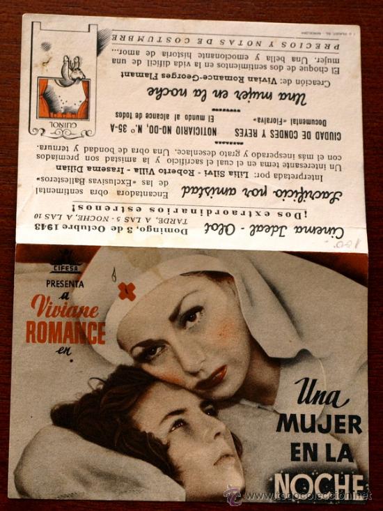 Kino: UNA MUJER EN LA NOCHE - con impreso al dorso -