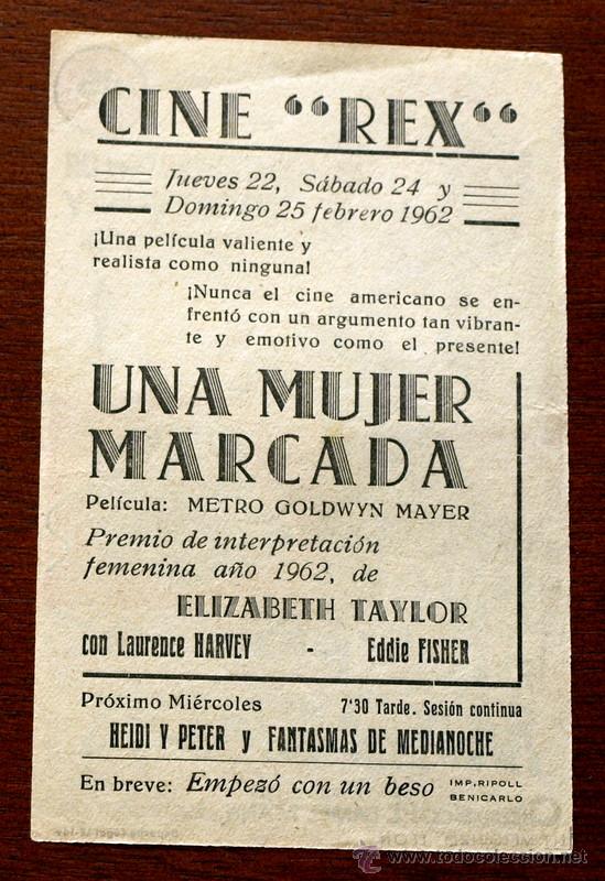 Cine: UNA MUJER MARCADA - con impreso al dorso - - Foto 2