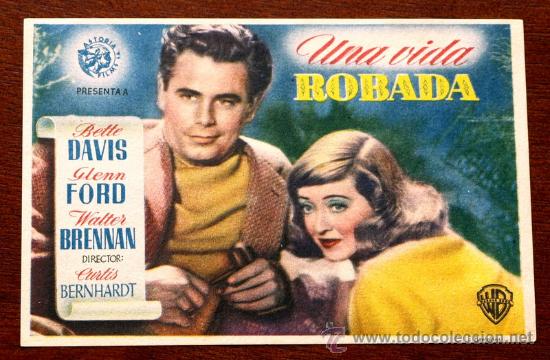 Foglietti di film di film antichi di cinema: UNA VIDA ROBADA   - sin impreso al dorso -