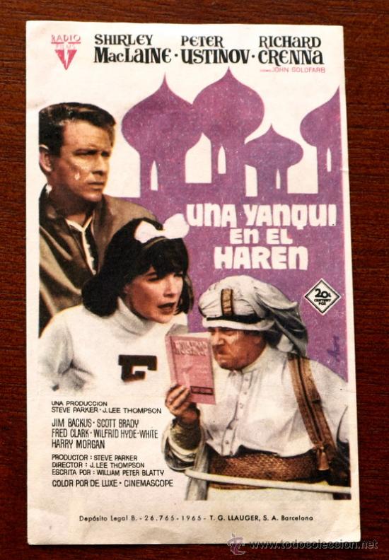 Foglietti di film di film antichi di cinema: UNA YANQUI EN EL HAREN   - sin impreso al dorso -