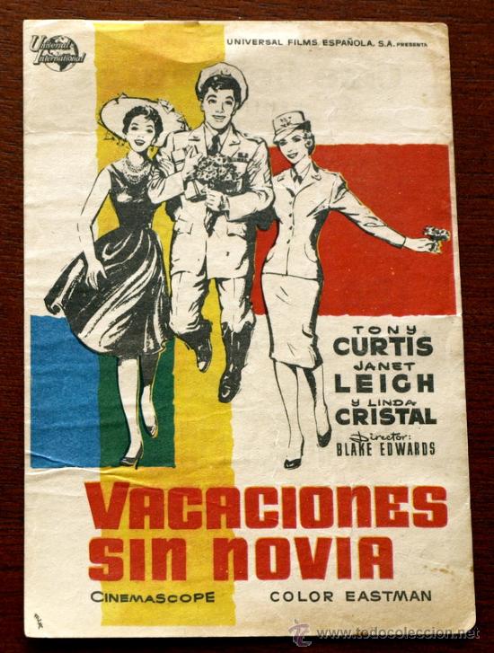 Cine: VACACIONES SIN NOVIA  - con impreso al dorso -