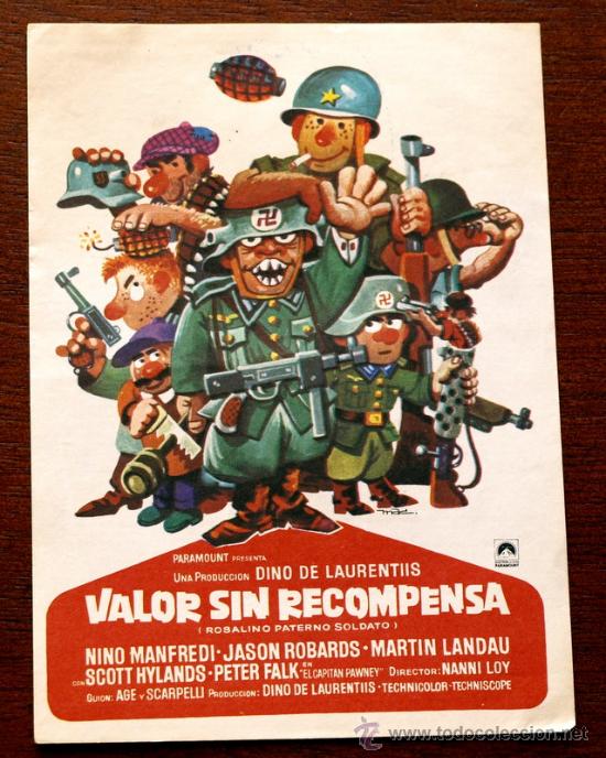 Foglietti di film di film antichi di cinema: VALOR SIN RECOMPENSA  - sin impreso al dorso -