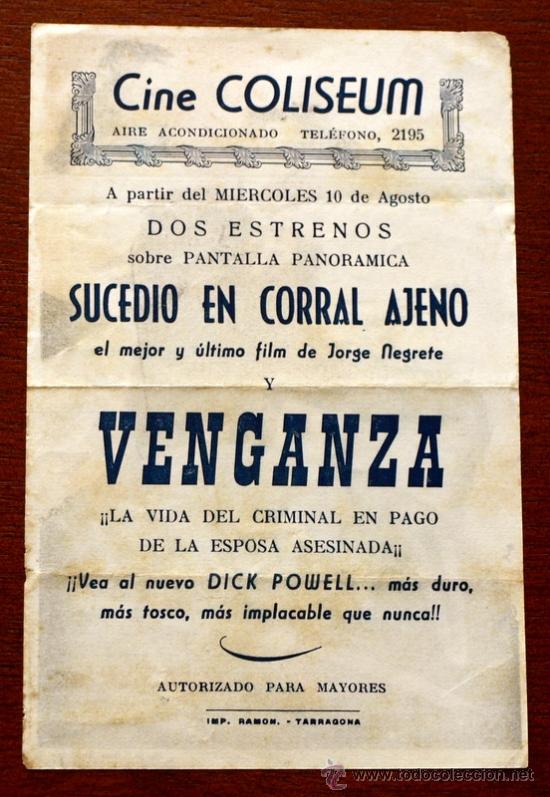 Cine: VENGANZA  - con impreso al dorso - - Foto 2