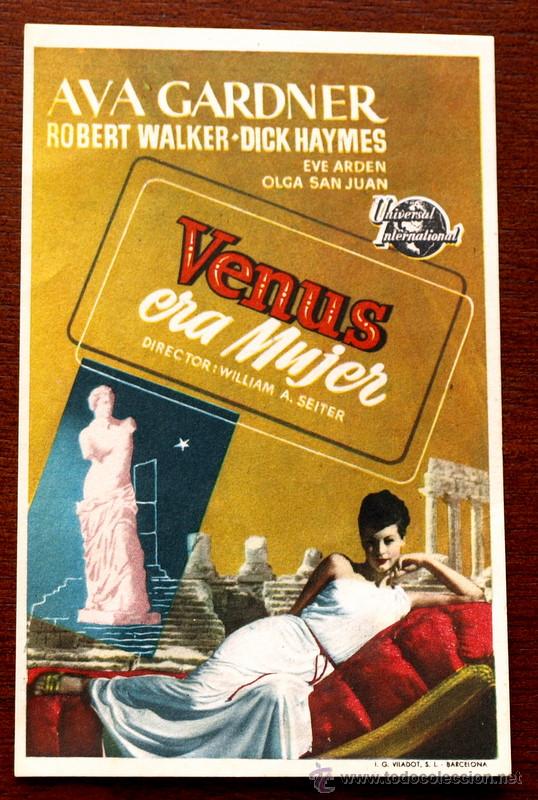 Foglietti di film di film antichi di cinema: VENUS ERA MUJER  - con impreso al dorso -