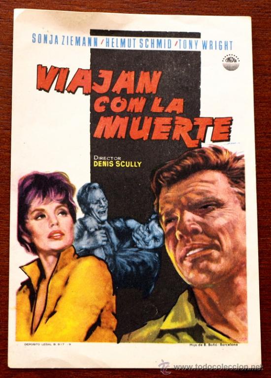 Foglietti di film di film antichi di cinema: VIAJAN CON LA MUERTE  - sin impreso al dorso -