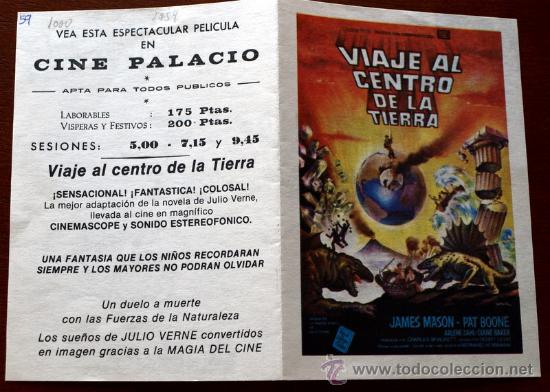 Cine: VIAJE AL CENTRO DE LA TIERRA  - con impreso al dorso - - Foto 1