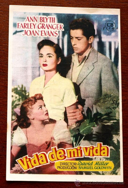 Foglietti di film di film antichi di cinema: VIDA DE MI VIDA  - con impreso al dorso -