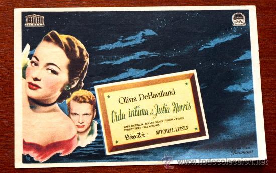 Foglietti di film di film antichi di cinema: VIDA INTIMA DE JULIA NORRIS  - con impreso al dorso -