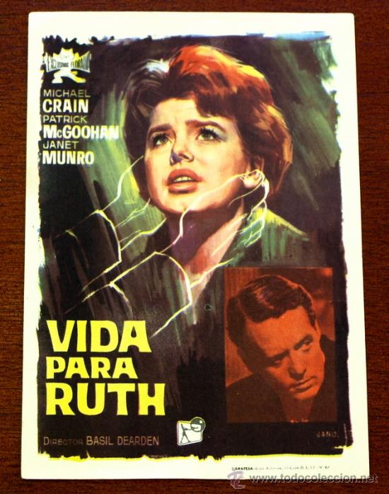 Foglietti di film di film antichi di cinema: VIDA PARA RUTH  - sin impreso al dorso -