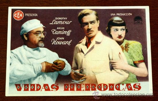 Foglietti di film di film antichi di cinema: VIDAS HEROICAS  - sin impreso al dorso -