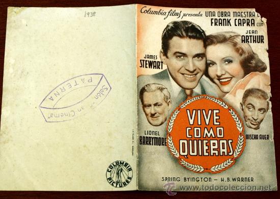 Cine: VIVE COMO QUIERAS  - con impreso al dorso - - Foto 1