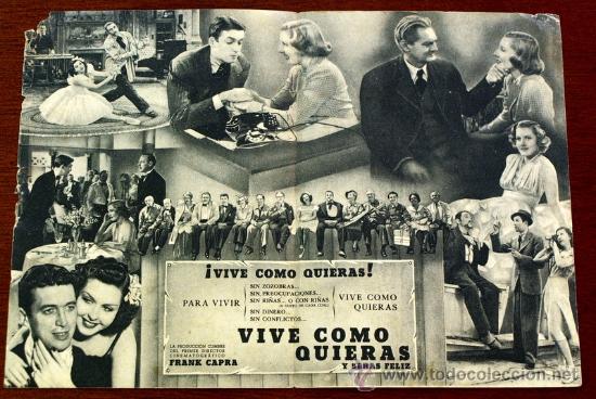 Cine: VIVE COMO QUIERAS  - con impreso al dorso - - Foto 2