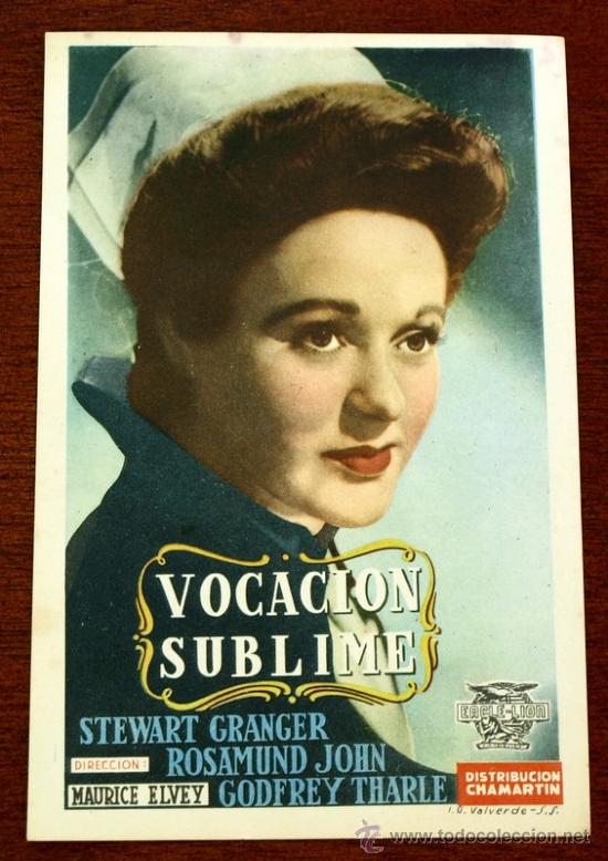 Foglietti di film di film antichi di cinema: VOCACION SUBLIME  - sin impreso al dorso -