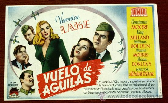 Foglietti di film di film antichi di cinema: VUELO DE AGUILAS  - con impreso al dorso -