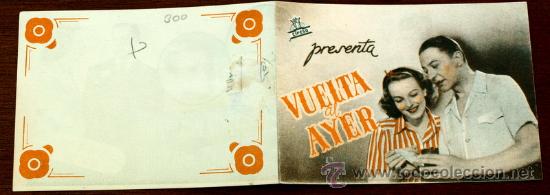 Foglietti di film di film antichi di cinema: VUELTA AL AYER  - con impreso al dorso -