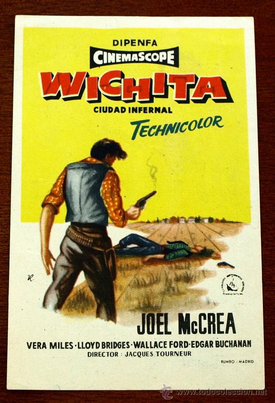 Foglietti di film di film antichi di cinema: WICHITA  - con impreso al dorso -