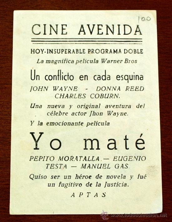 Cine: YO MATE  - con impreso al dorso - - Foto 2